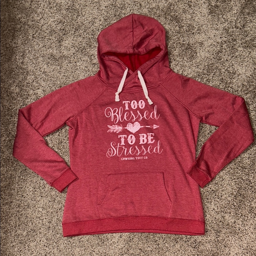 Women's Inspirational Cowgirl Tuff Company Red Hoodie